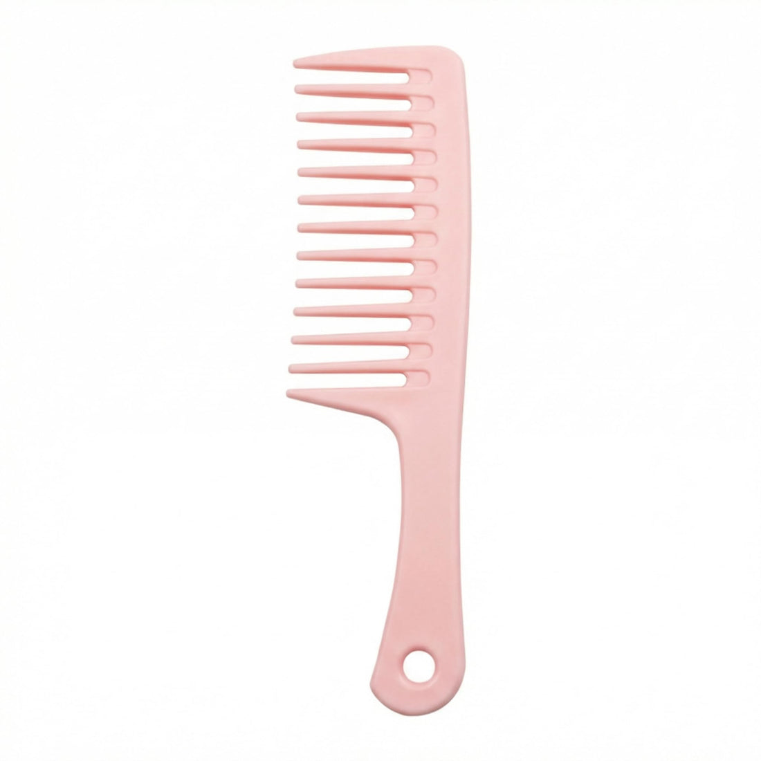 Wide Tooth Comb for Curly Thick Hair - Heat Resistant Lotus Pink Detangling Comb with Large Handle