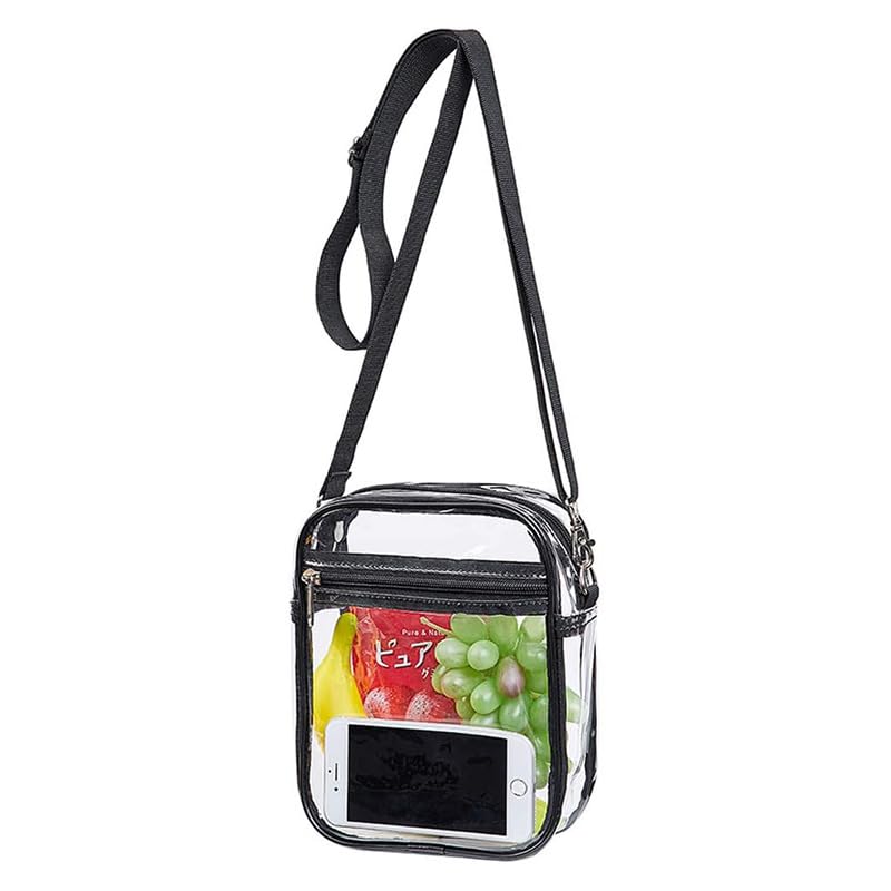 Clear Crossbody Purse Bag for Stadium Use with Front Pocket