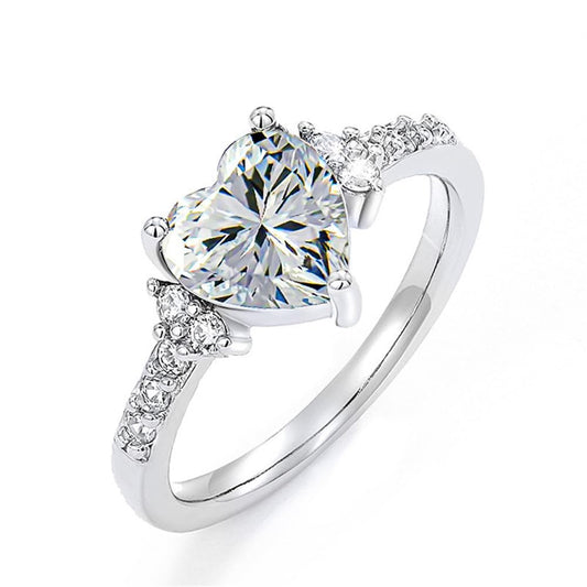 Romantic Lady Wedding Rings with Bright Zirconia White #H518_6.
