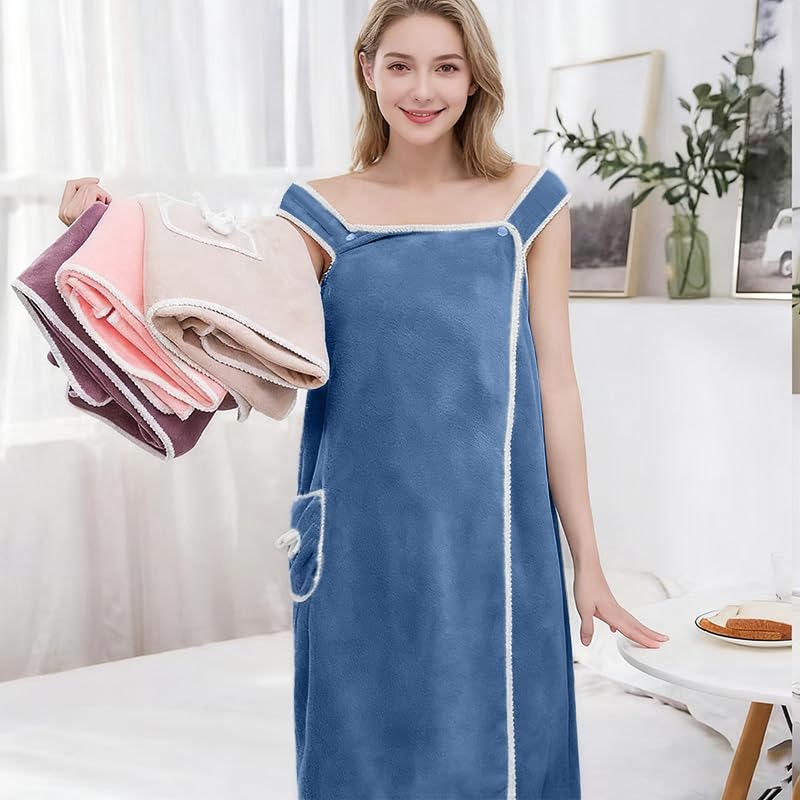 Velvet Bath Towel with Pocket