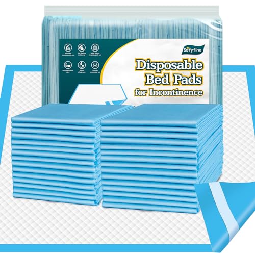 Elderly Incontinence Bed Pads with Adhesive Strip, Heavy Duty Disposable.