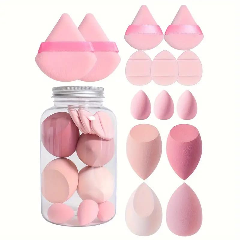 14-Piece Makeup Sponge Set: Full Face & Travel Sizes