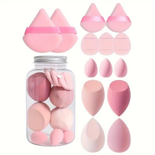 14-Piece Makeup Sponge Set: Full Face & Travel Sizes