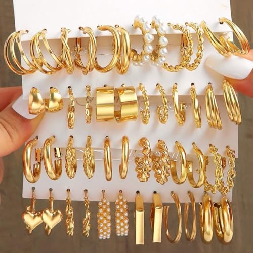 Geometric Gold Earrings for Women