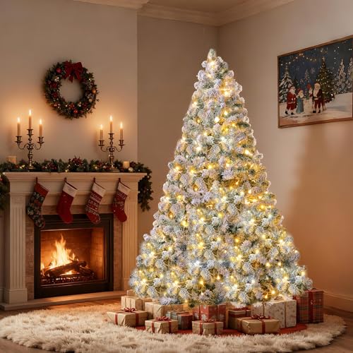 Snow Flocked 6Ft Artificial Christmas Tree with Lights