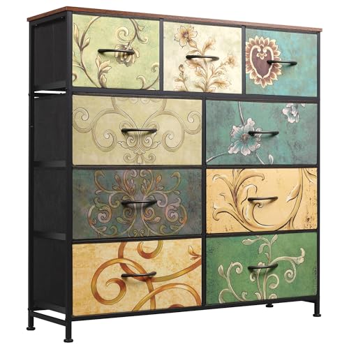 9-Drawer Fabric Storage Dresser and Tower Organizer Unit