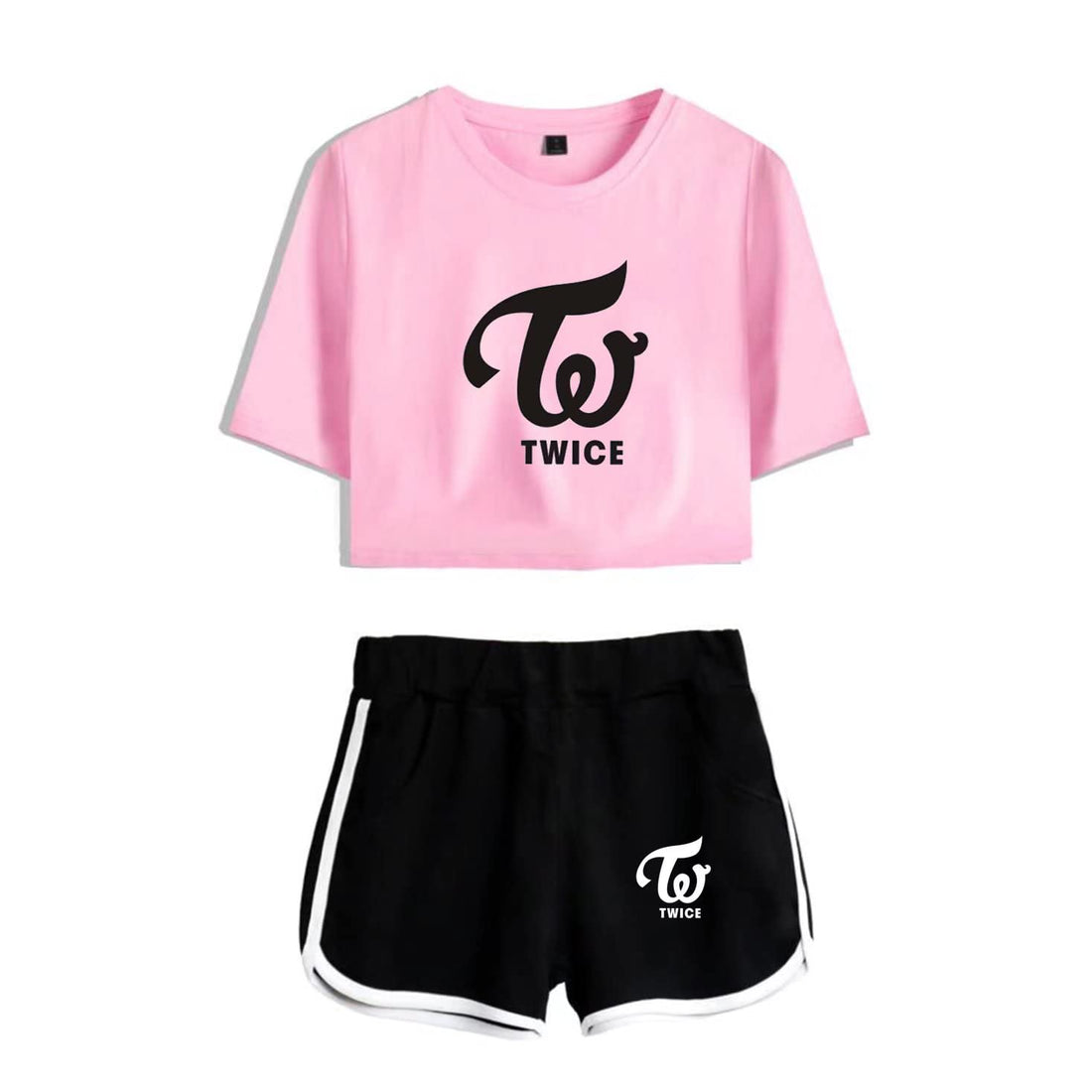 YJYP Kpop Twice Tshirt+Shorts Sana Tzuyu Dahyun Nayeon 2PC Tee Shirt Suit.