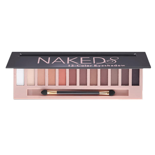 Nude and Natural Eyeshadow Palette with Shimmer, Matte, and Glitter