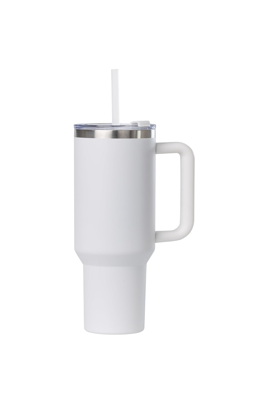 Insulated Luxury Travel Tumbler with Handle, Lid, and Straw for Sipping.