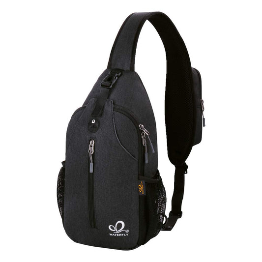 WATERFLY Crossbody Sling Backpack Sling Bag Travel Hiking Chest Bag Daypack.