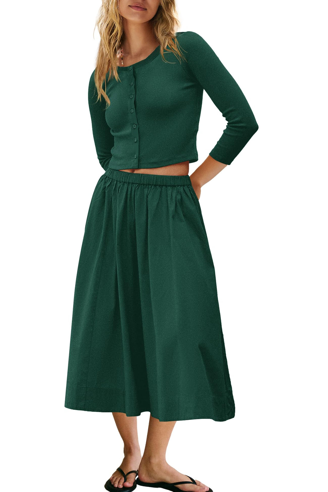 Panadila Women's 2-Piece Lounge Set with Cardigan and Skirt