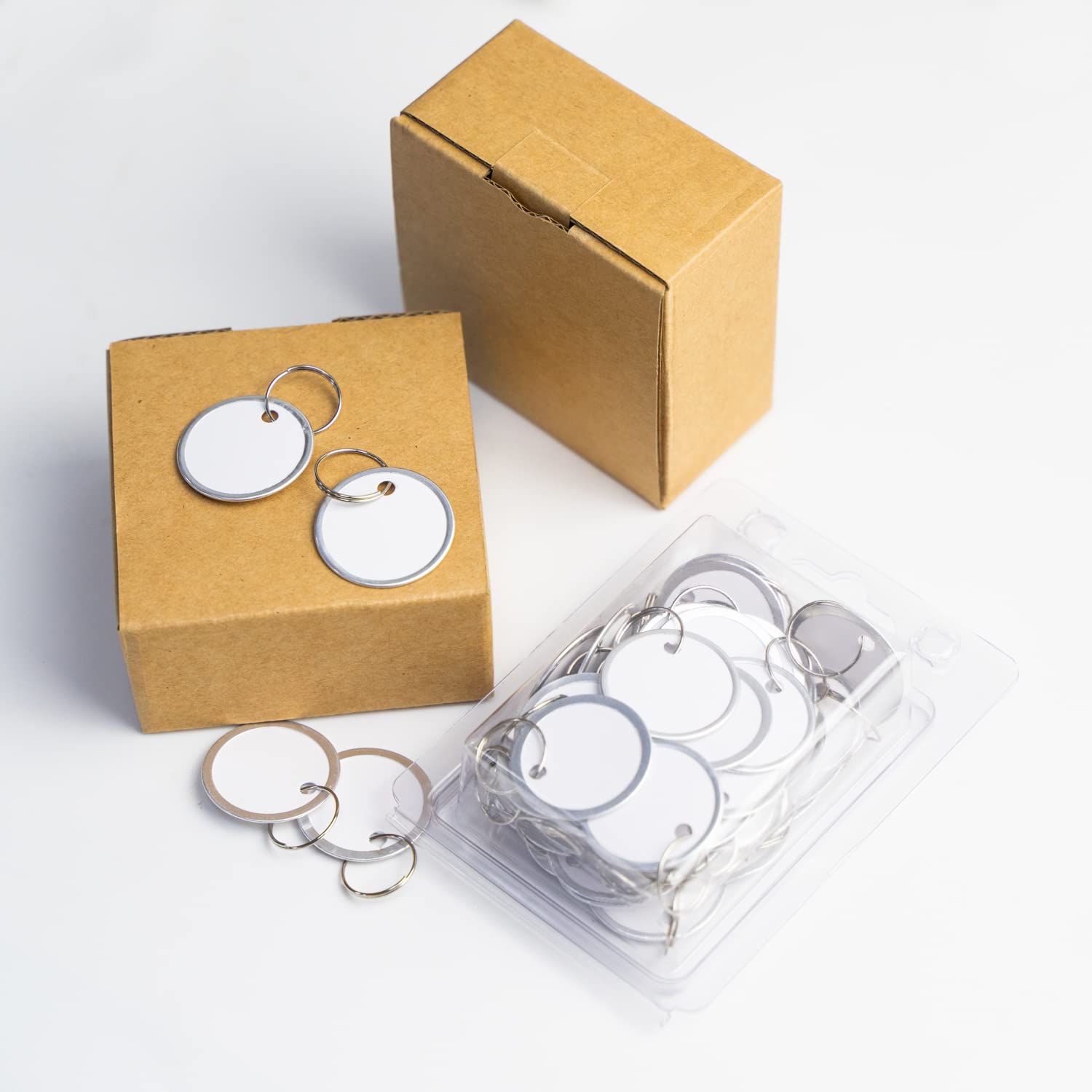 Rich Union Metal Rim Key Rings Tags, Blank Round Paper Tags with Metal ...