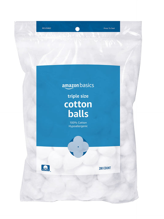 Amazon Basics Cotton Balls, 200 Count (Previously Solimo).