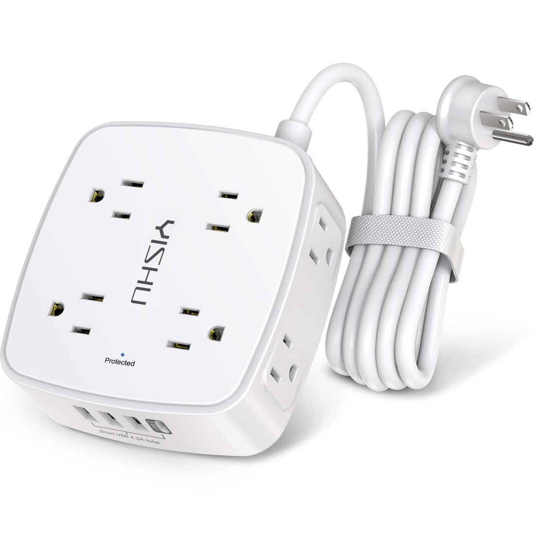 Surge Protector Power Strip with Extra Long Extension Cord Included