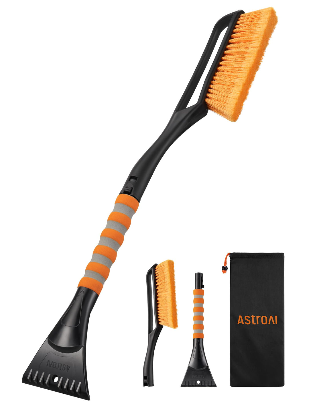 Ergonomic Car Snow Brush and Ice Scaper with Foam Grip Attachment.