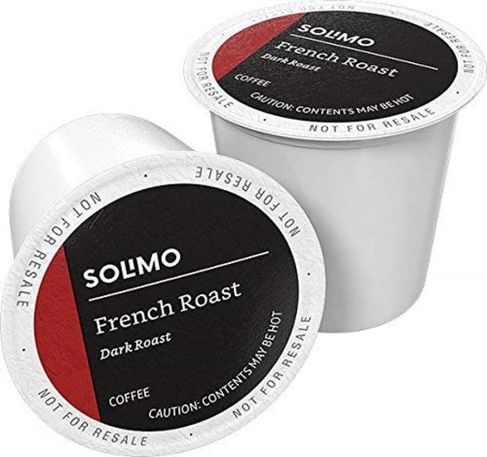 Amazon Brand - Solimo Dark Roast Coffee Pods, French Roast, Compatible with Keurig 2.0 K-Cup ...