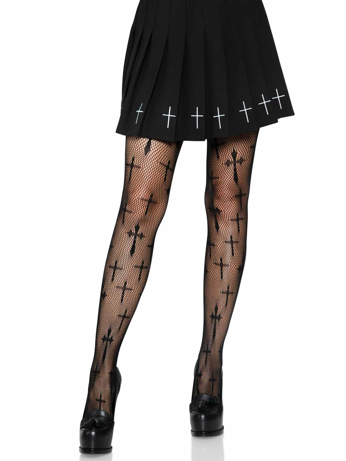 Dark Alternative Fishnet Tights for Women in One Size US.