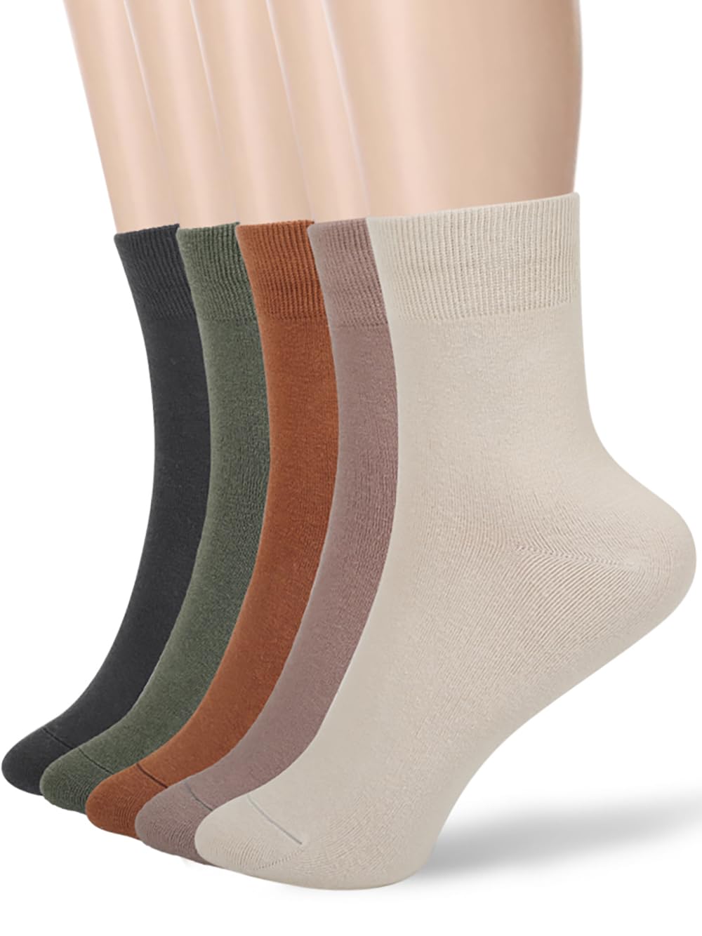 FGZ Women Thin Cotton Socks, Soft Cotton Bootie Socks Women Above Ankle Crew Socks 5-10 Pairs.