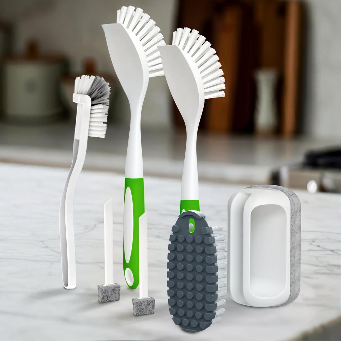7 Pack Kitchen Scrub Brushes for Cleaning Kitchen Utensils and Surfaces