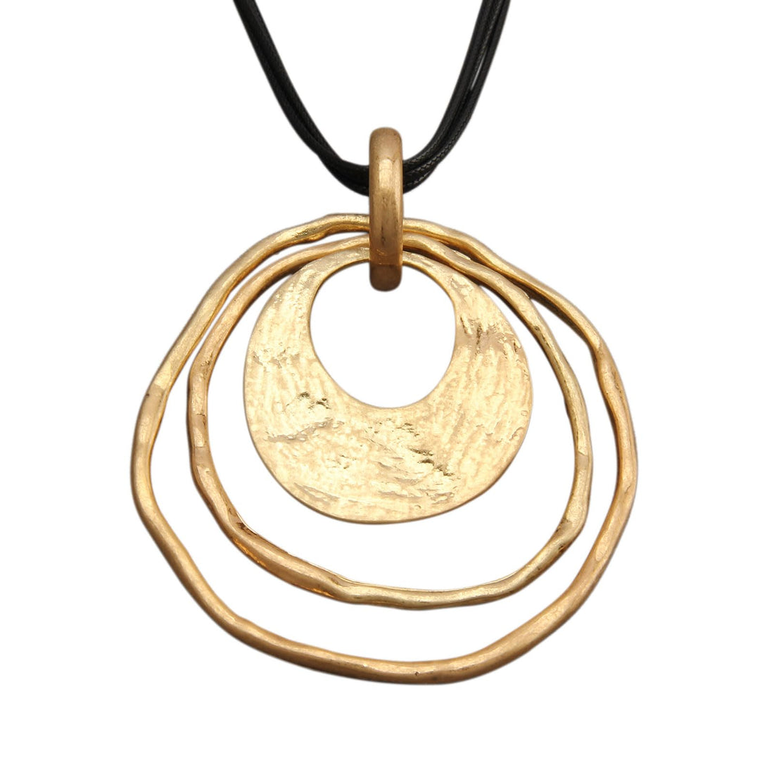 Boho Circle Necklace for Women - Chunky Layered Leather Choker