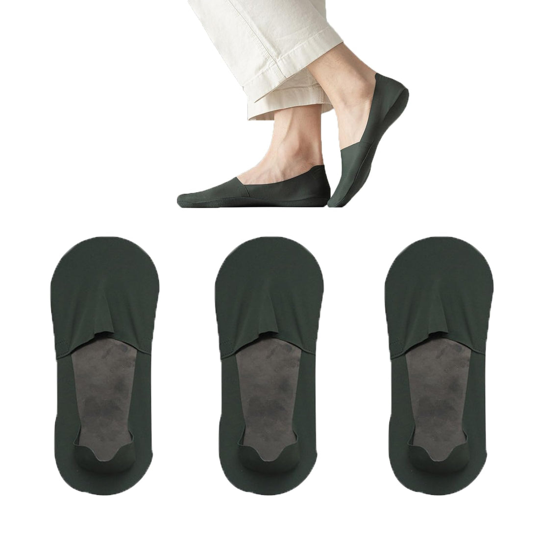 Breathable Low-Cut Men's Socks with Non-Slip Soles