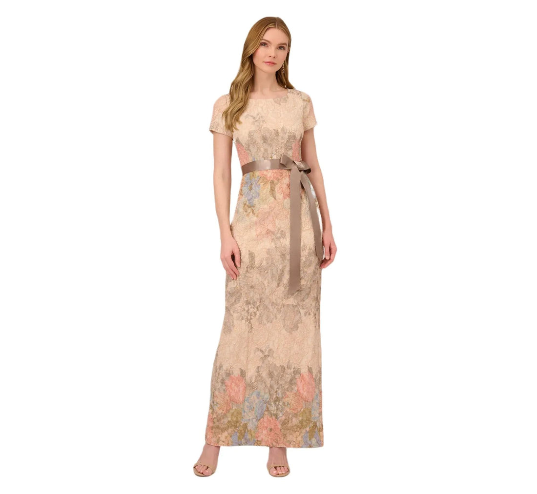 Adrianna Papell Women's Mateleasse Column Gown
