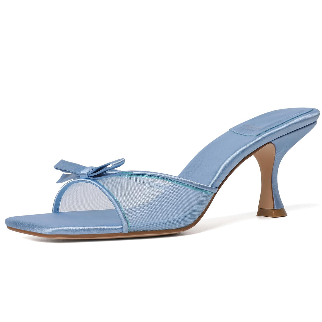Mostrin Kitten Heels Sandals for Women - Round Toe, Backless, Stiletto Heels with Bow Detail