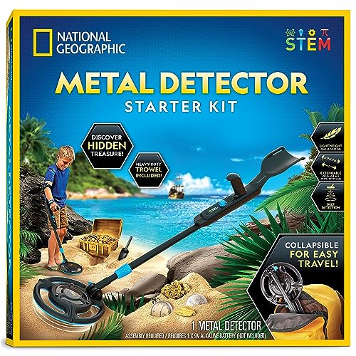 National Geographic Starter Metal Detector Kit for Kids - Kids Metal Detector with 7.4⁘ Waterproof...