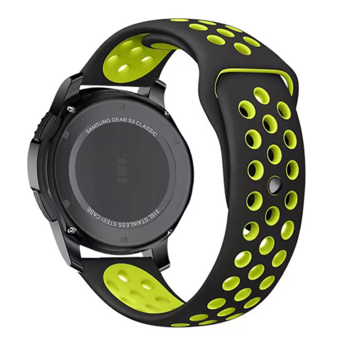 Breathable Silicone Watch Strap 20mm → 22mm Two-Color Porous Waterproof Replacement Band