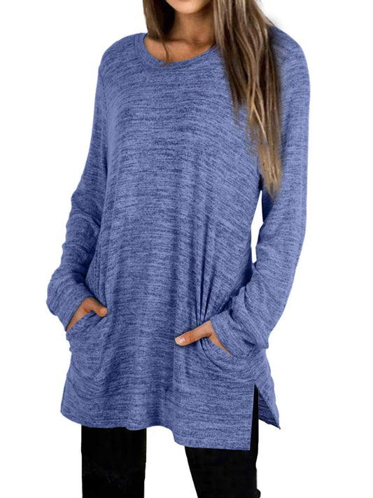 XIEERDUO Womens Casual Sweatshirts Long Sleeve Shirts Oversized With Pocket Tunic Tops S-3XL.