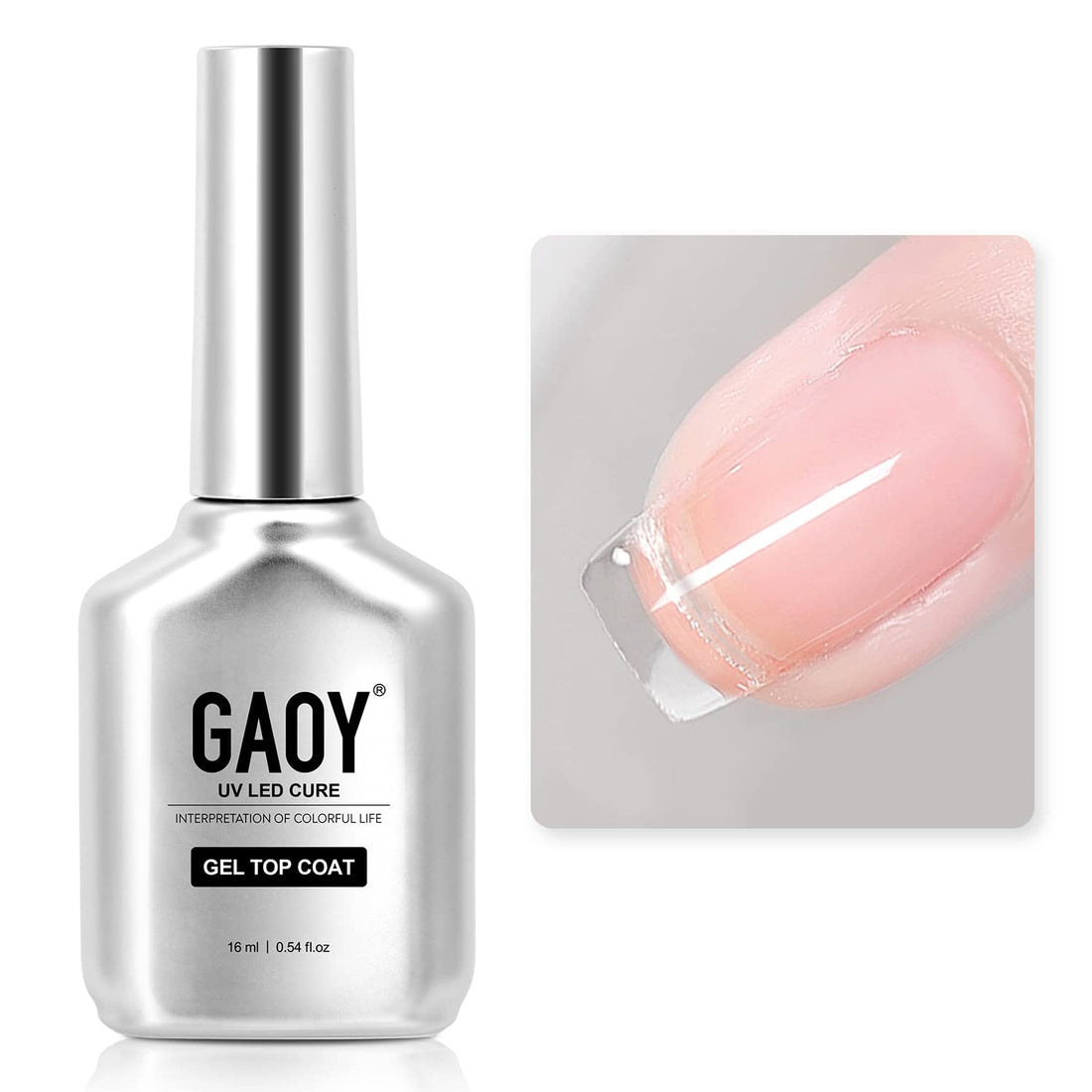 GAOY Top Coat for Gel Nail Polish - Clear Finish High Gloss Varnish