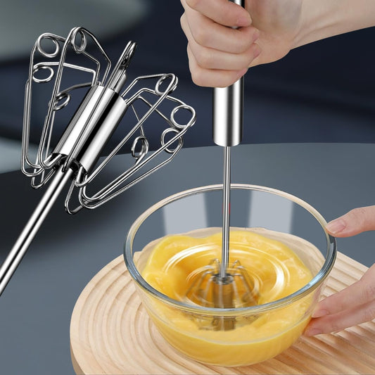 Stainless Steel Semi-Automatic Whisk Hand Mixer Stirrer Tool