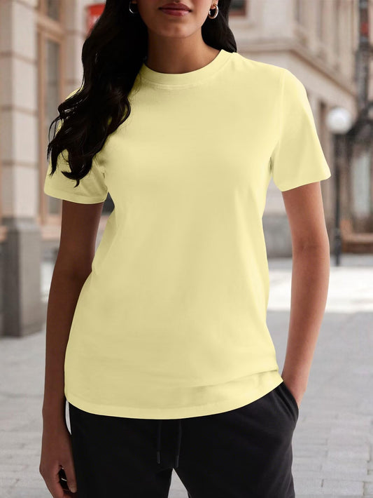 Apricot Short Sleeve Women's Tee for Beach Vacation