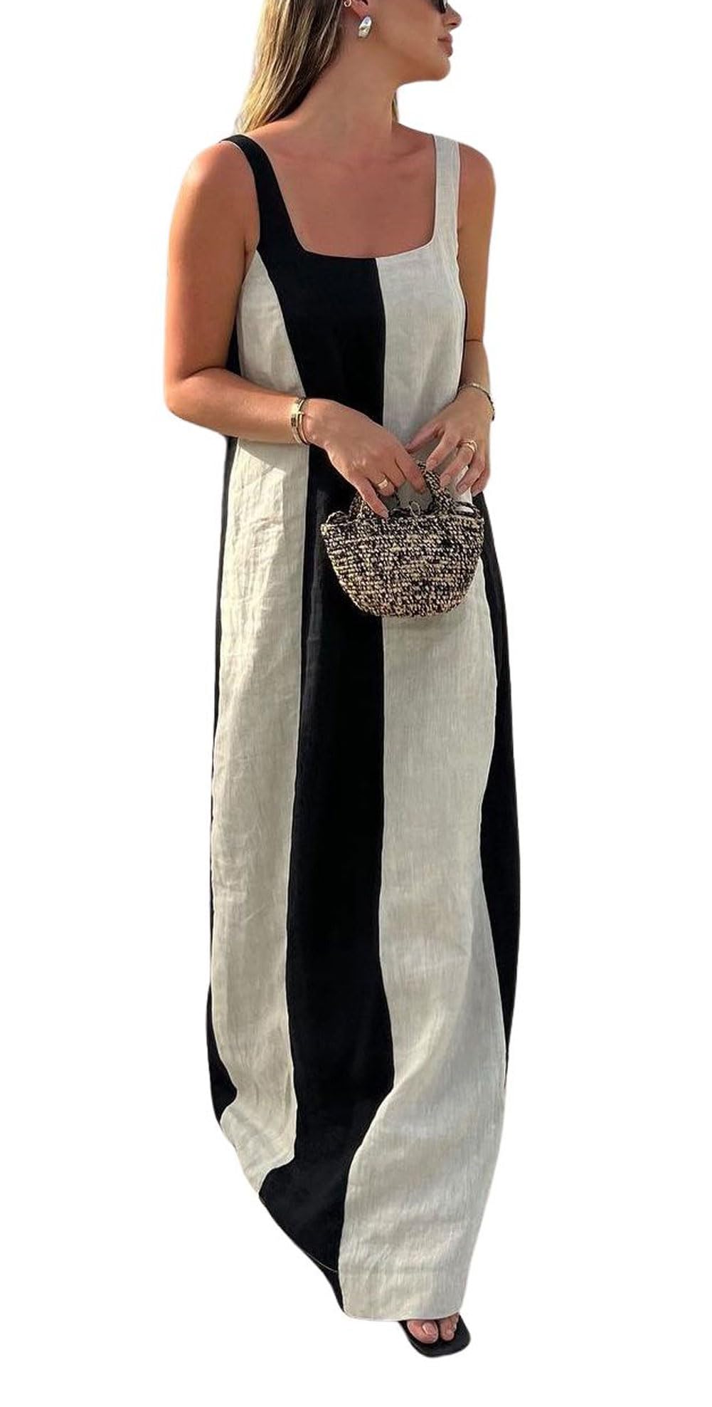 Sleeveless Linen Maxi Dress for Women