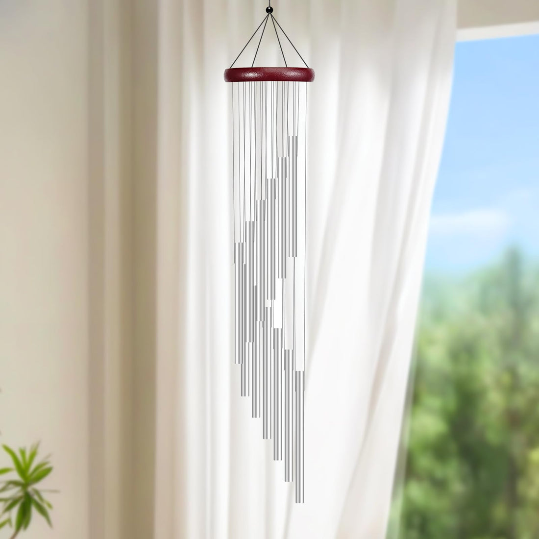 23 Inch 12 Tubes Wind Chime with S-Hook for Indoor and Outdoor Use