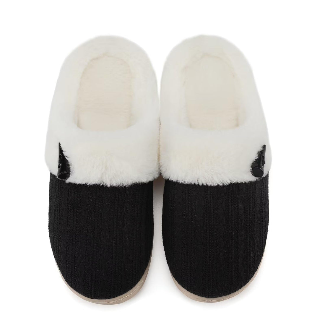 Cozy Faux Fur Slippers with Memory Foam Comfort and Warmth Inside.