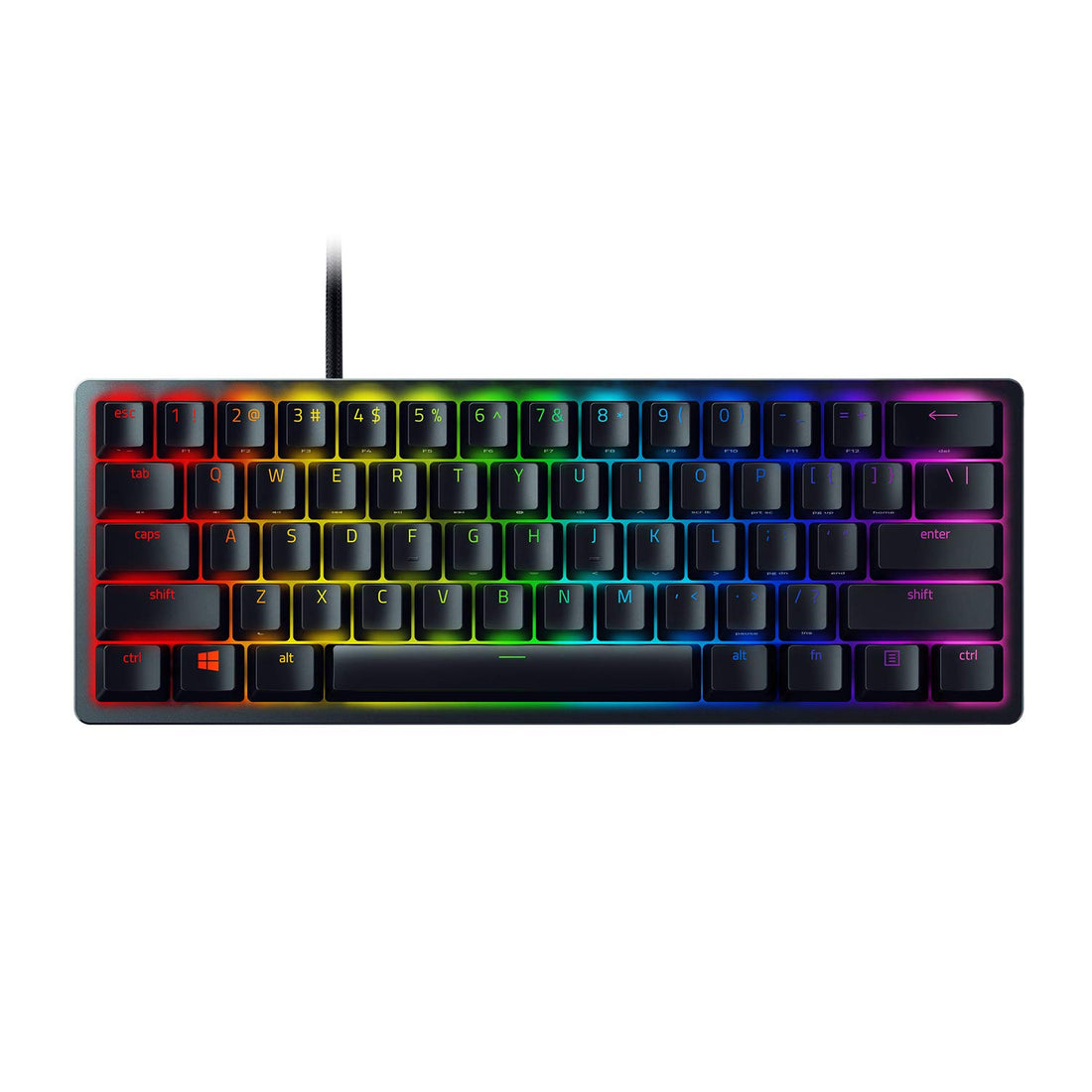 Compact 60% Gaming Keyboard with Fast and Customizable RGB Lighting.