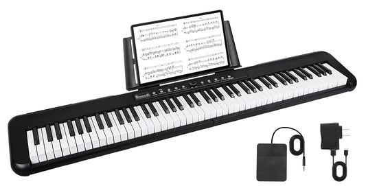 Digital Piano 88 Key Full Size Semi Weighted Electronic Keyboard Piano with Music Stand,Power Supply,Bluetooth,MIDI,for ...