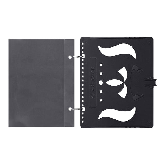 Starfavor Flip Folder for Marching Band Music Flip Folio Folder with 10 Windows and 2 Holes 7.2 x 6.4 Inches Black for ...