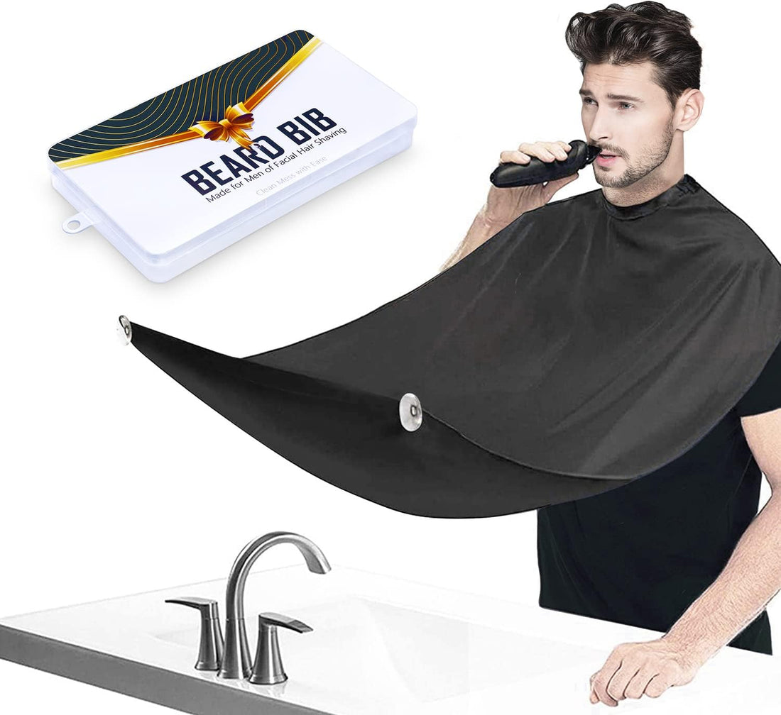 Beard Shaving and Grooming Kit with Waterproof Apron Attachment Feature.