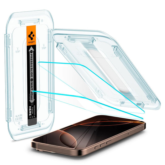 Spigen Tempered Glass Screen Protector [GlasTR EZ FIT] designed for iPhone 16 Pro Max [2 Pack].