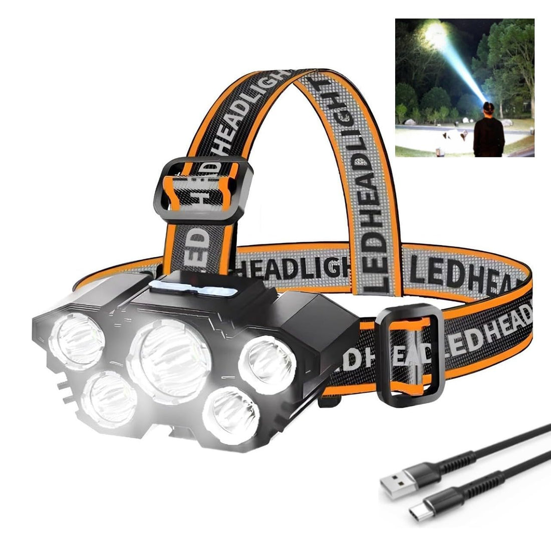 Waterproof Rechargeable Headlamp
