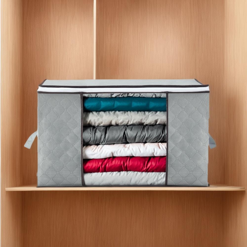 Collapsible Clothes Storage Bins and Organizers with Zipper Lids