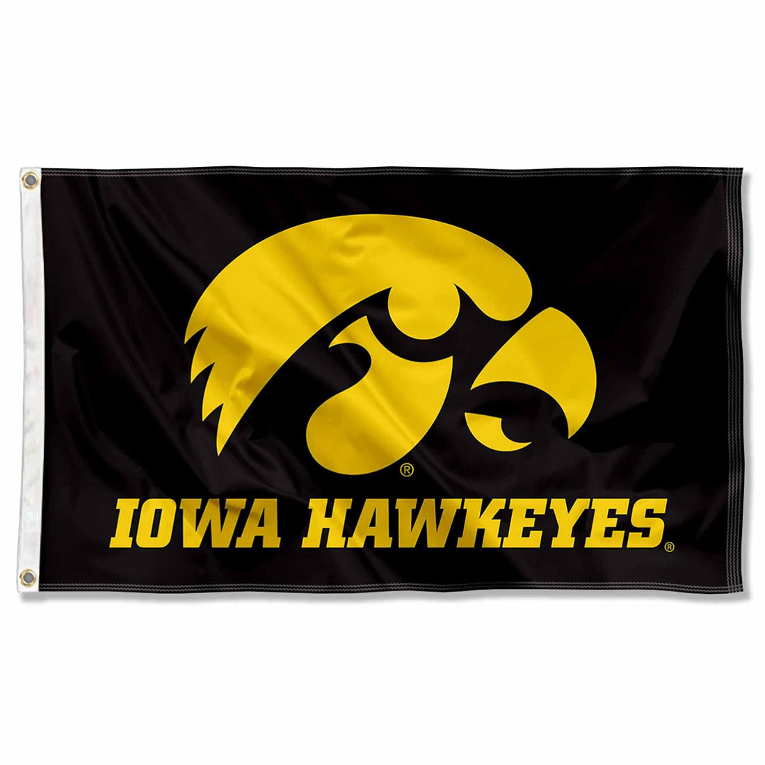 College Flags ⁘ Banners Co. Iowa Hawkeyes Black University Large College Flag.