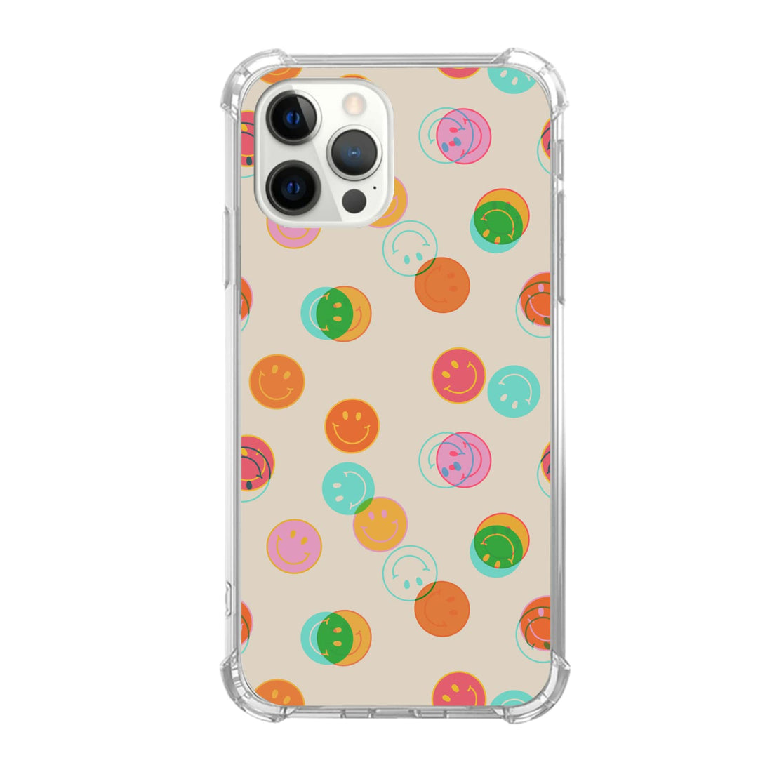 Fisgerod Colorful Smile Face iPhone 13 Pro Max Case - Shockproof TPU Bumper Protective Cover