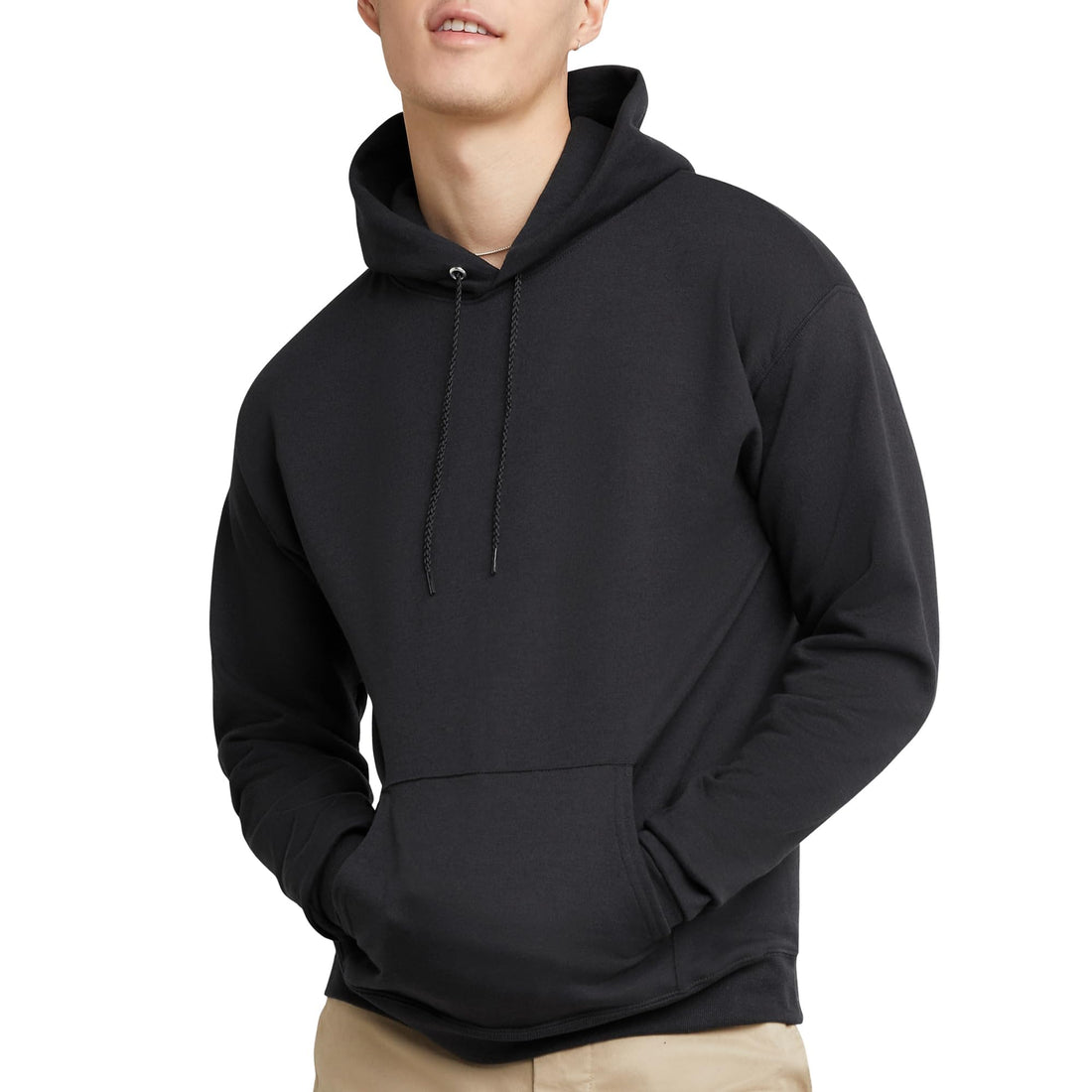 Understated Comfort: Hanes Men's Eco-Friendly Hoodie for Relaxation and Hiking.