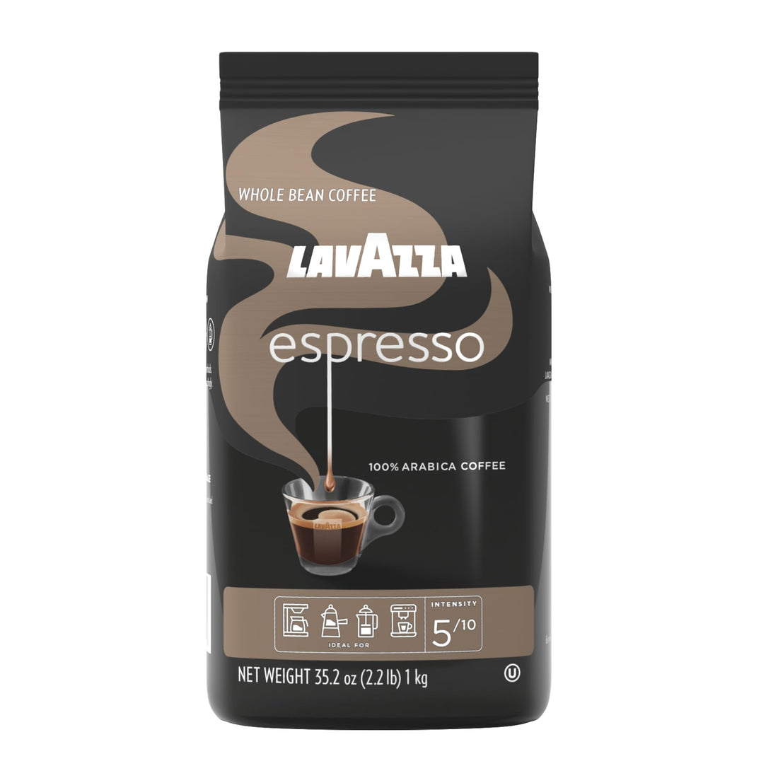 Premium Arabica Espresso Coffee Beans, Medium Roast, 2. 2 lb Bag.