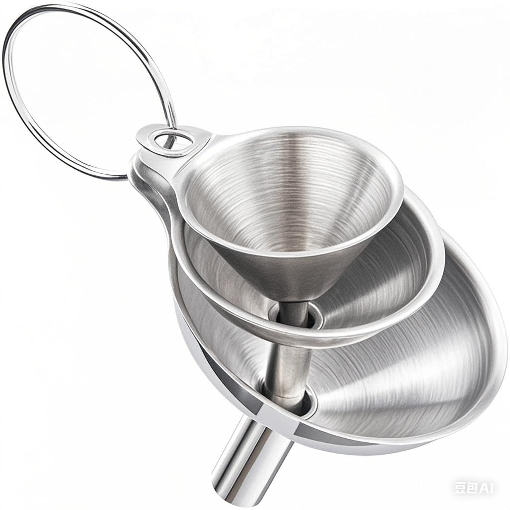 Stainless Steel Funnel Set for Kitchen Use