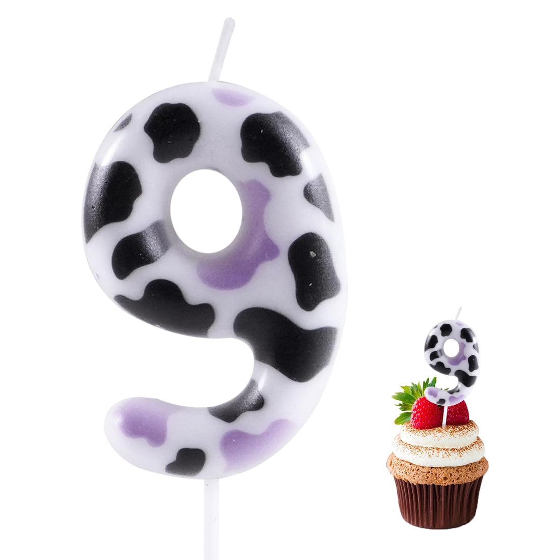 Pink Cow 9th Birthday Candle Cake Topper