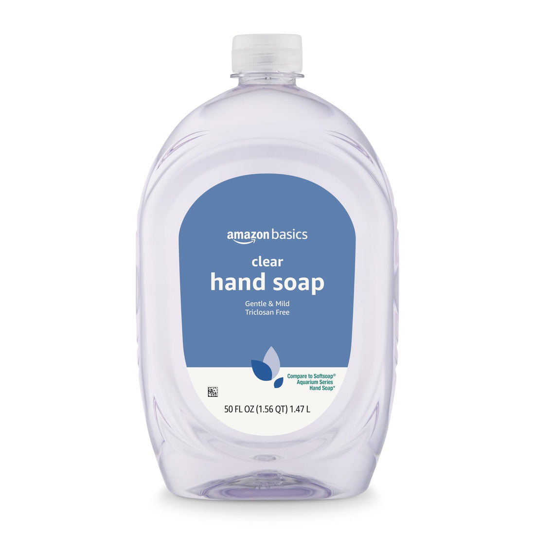 Amazon Basics Gentle ⁘ Mild Clear Liquid Hand Soap Refill, Triclosan-free, 50 Fluid Ounces, 1-Pack...